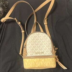 Michael Kors Beige and Yellow Women's Mini Backpack